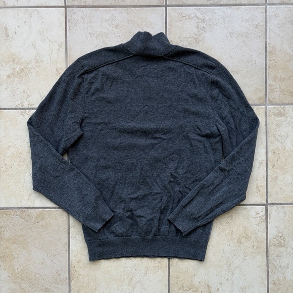 Hugo Boss Jacket Mens Medium Gray 1/4 Zip Cotton Wool Blend Knit Pullover - Picture 5 of 10